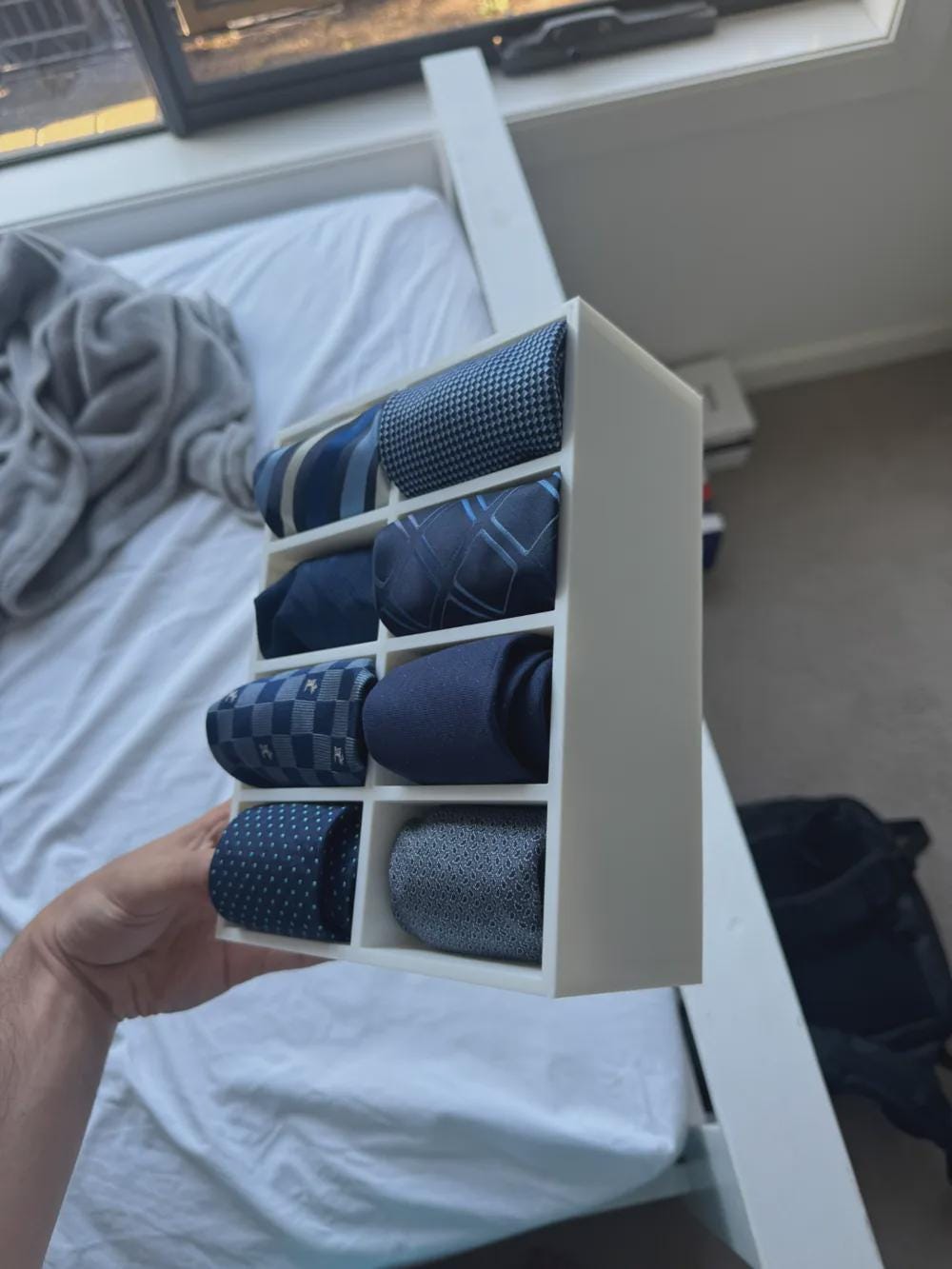 Eight-Slot Tie Organizer - Closet and Drawer Storage