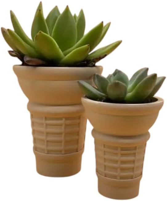 Ice Cream Cone Succulent Planter with Drainage Tray
