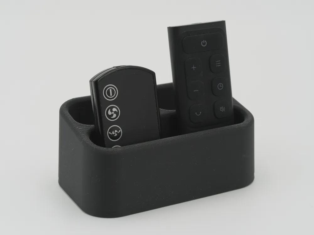 Remote Control Holder - Three-Compartment Caddy