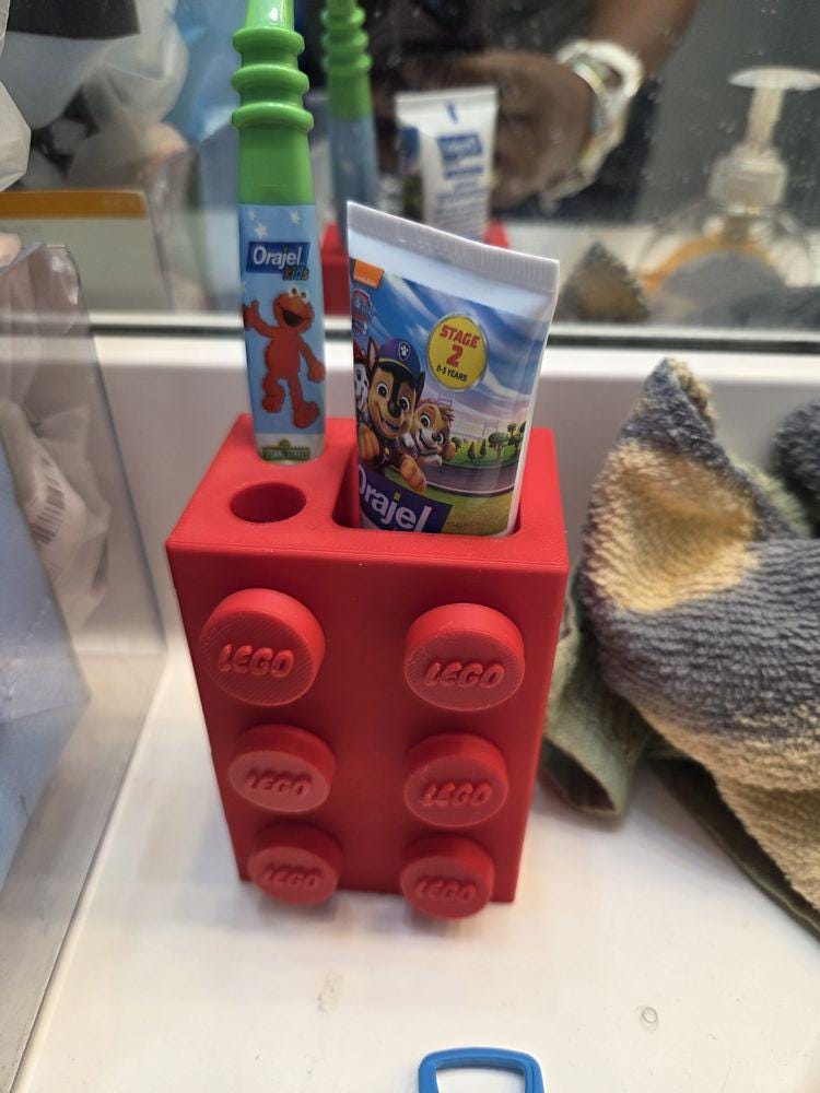 Brick Toothbrush and Toothpaste Holder