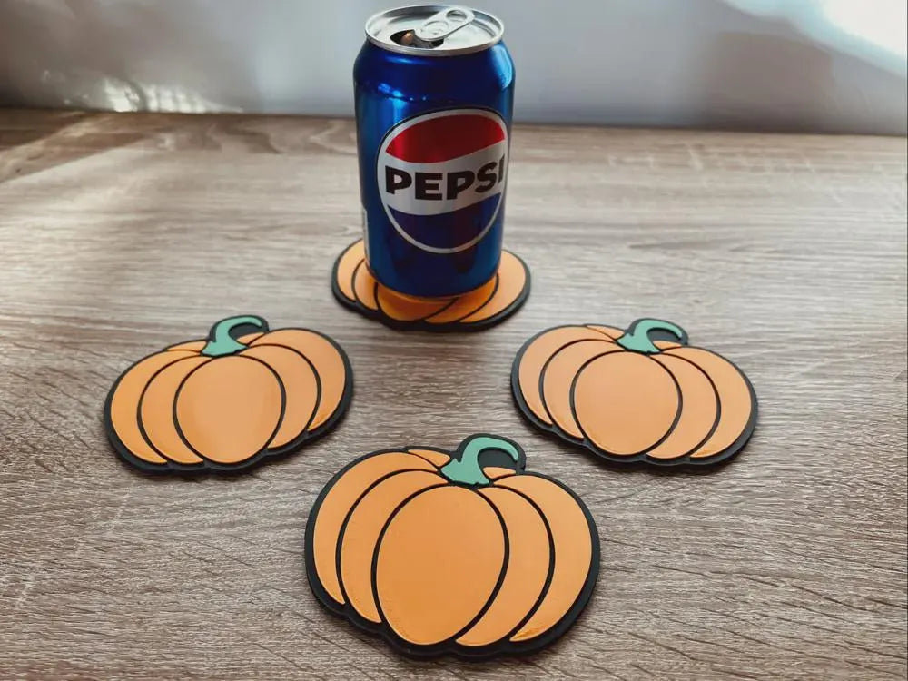 Pumpkin Jack-O-Lantern Coaster Set - Set of 4