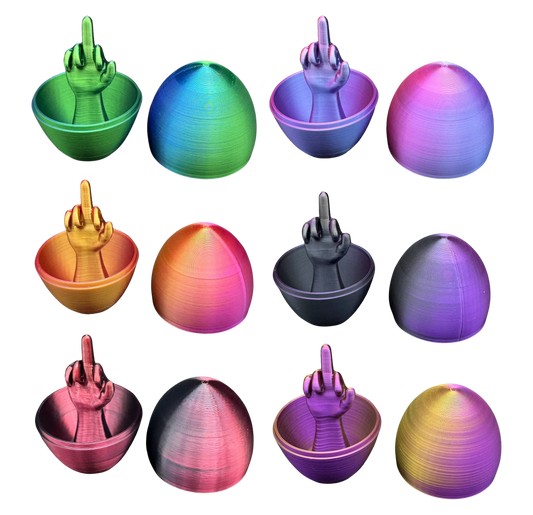 6 Pack of Silk Middle Finger Easter Eggs - Easter Gag Gifts