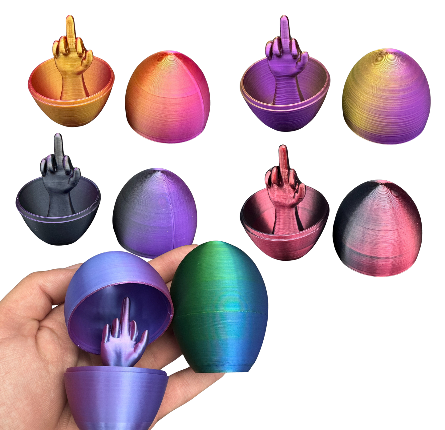 6 Pack of Silk Middle Finger Easter Eggs - Easter Gag Gifts