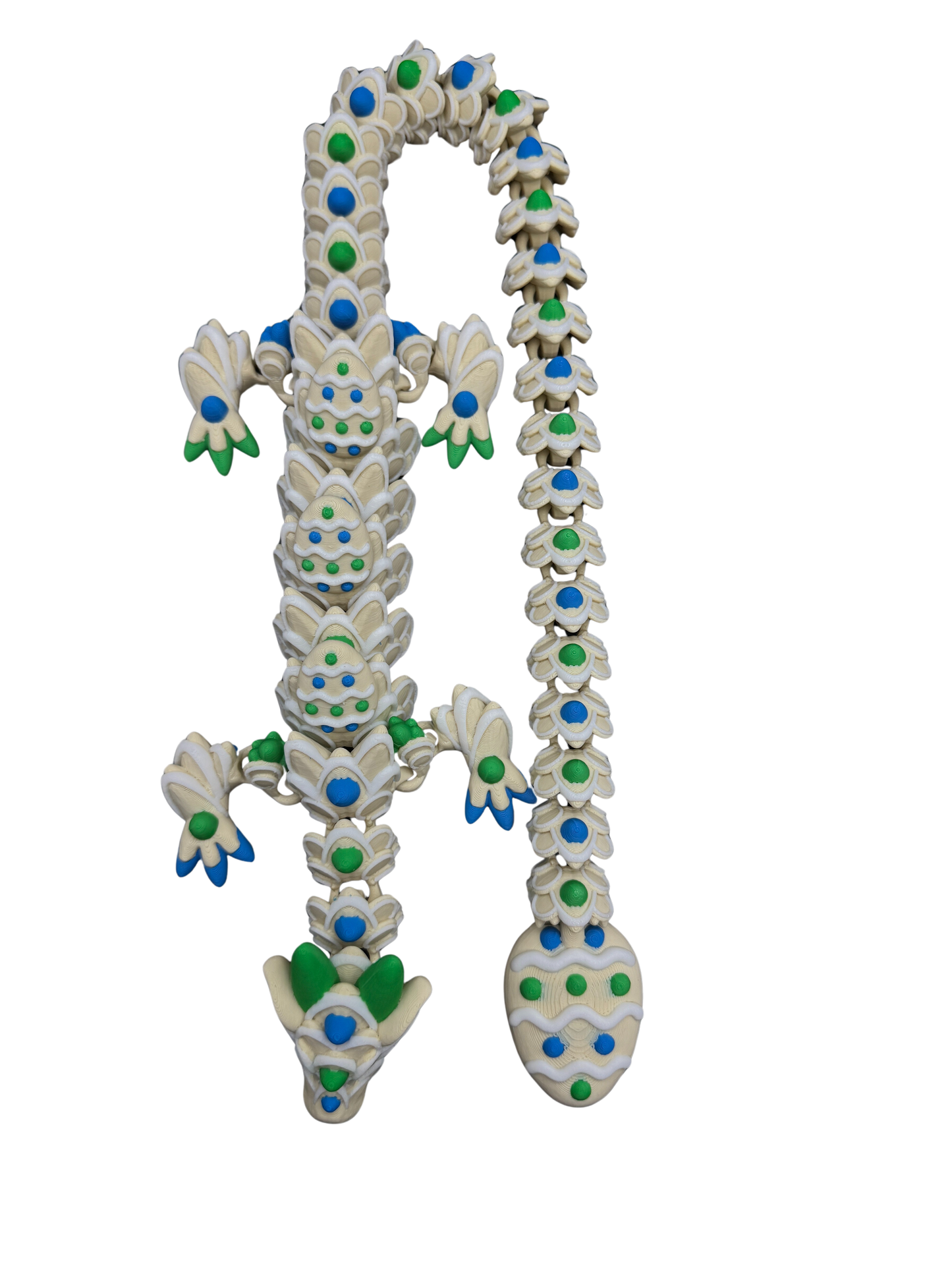 Green/Blue Easter Cookie Dragon - Available in 16-Inch Baby & 26-Inch Adult Sizes