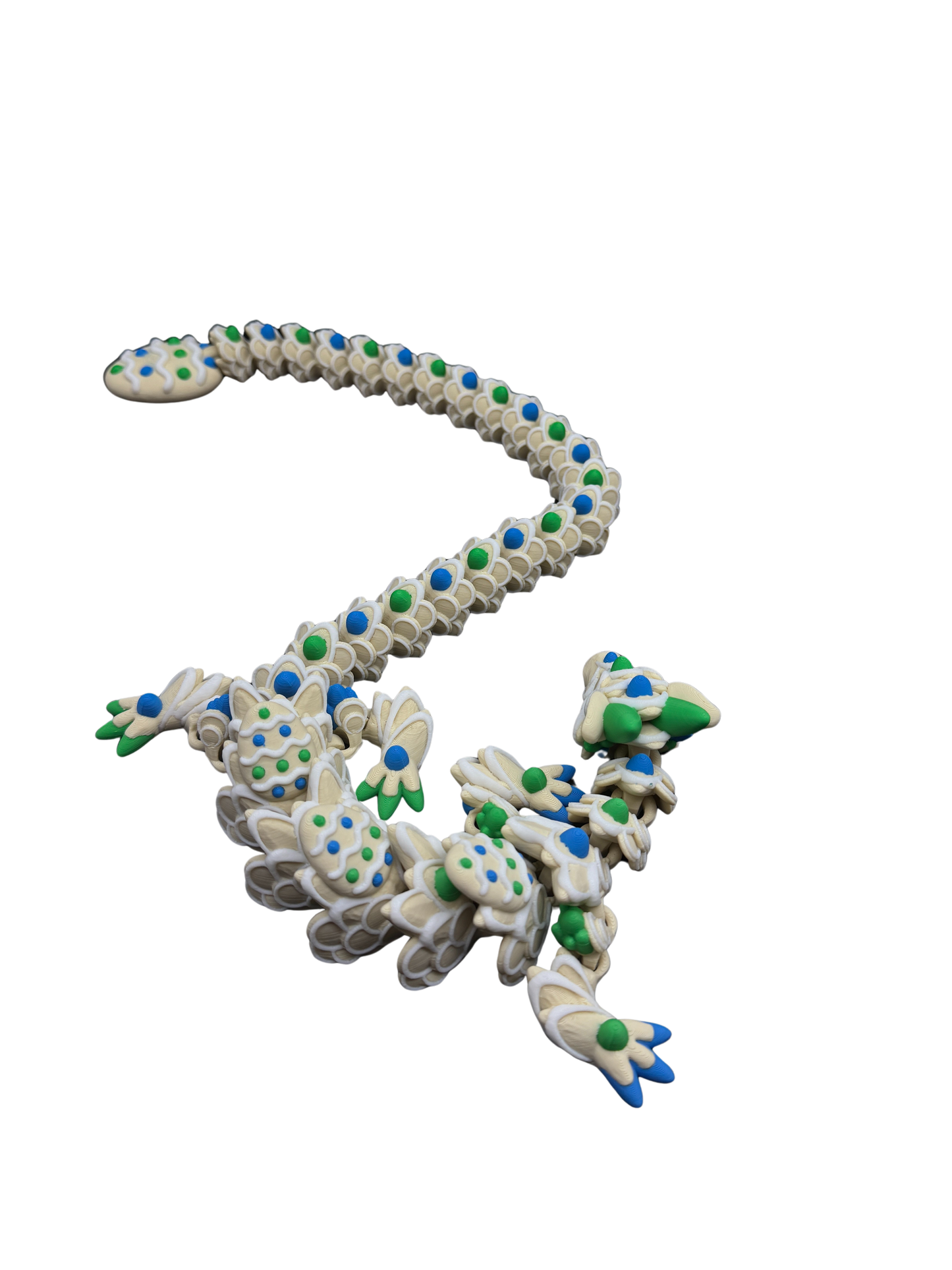 Green/Blue Easter Cookie Dragon - Available in 16-Inch Baby & 26-Inch Adult Sizes