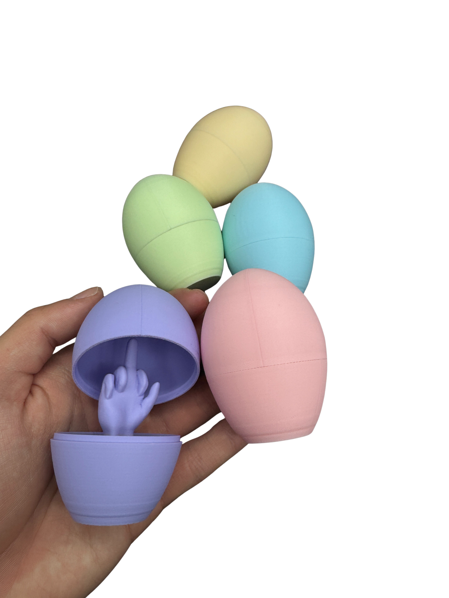 5 Pack of Pastel Middle Finger Easter Eggs - Easter Gag Gifts