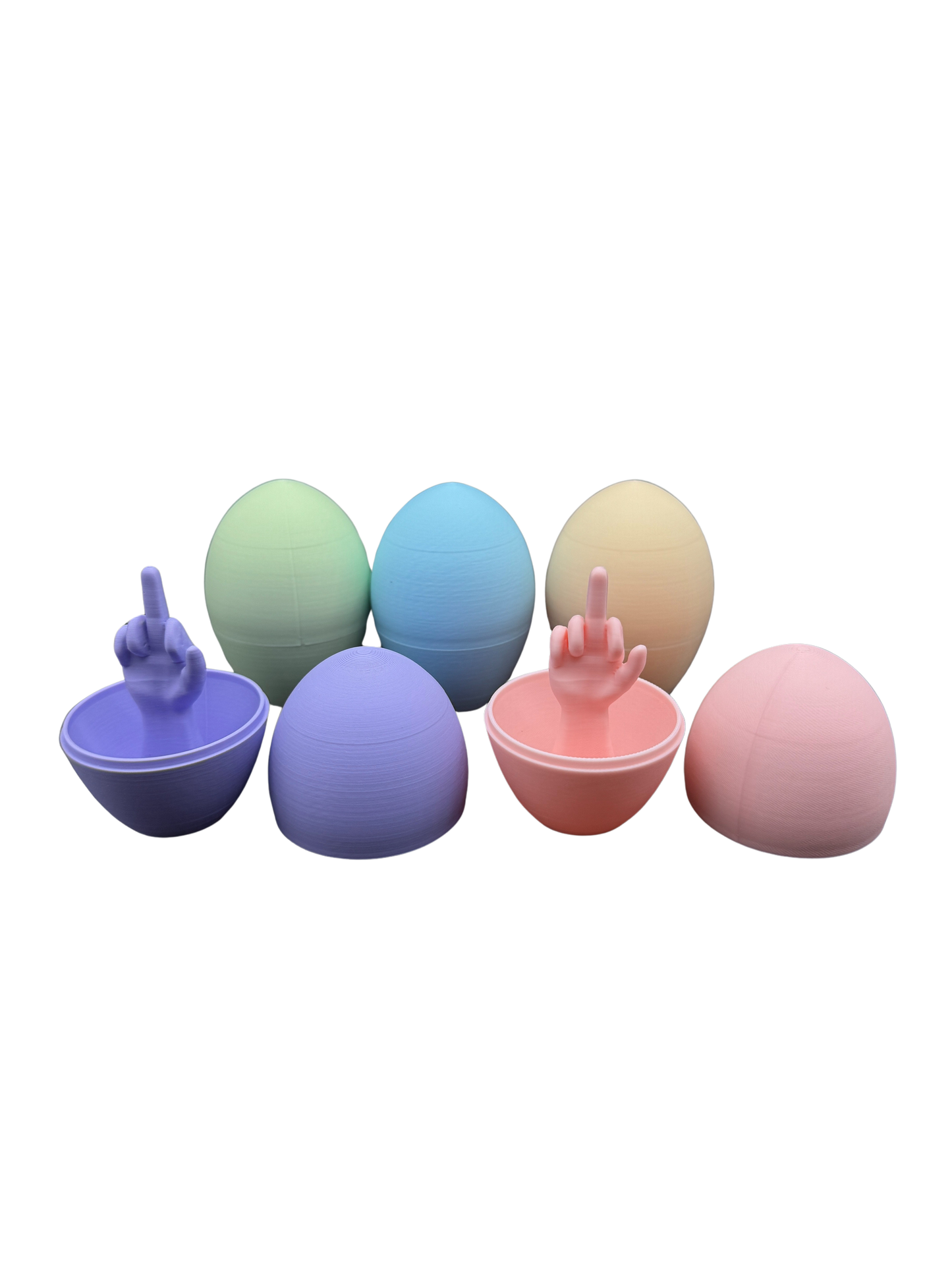 5 Pack of Pastel Middle Finger Easter Eggs - Easter Gag Gifts