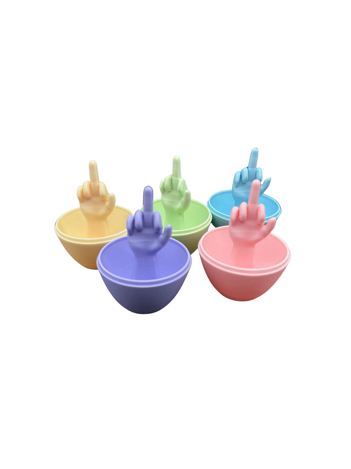 5 Pack of Pastel Middle Finger Easter Eggs - Easter Gag Gifts