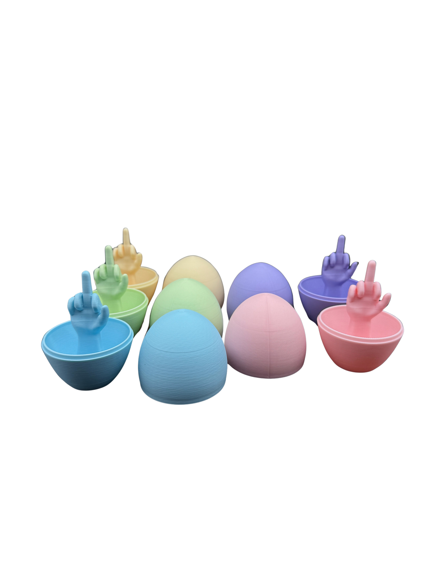 5 Pack of Pastel Middle Finger Easter Eggs - Easter Gag Gifts