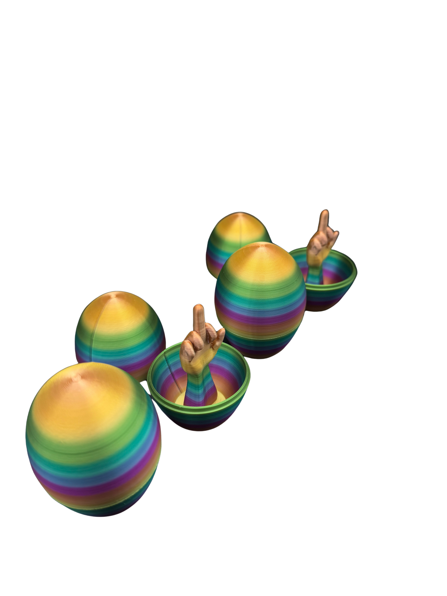 4 Pack of Rainbow Middle Finger Easter Eggs - Easter Gag Gifts