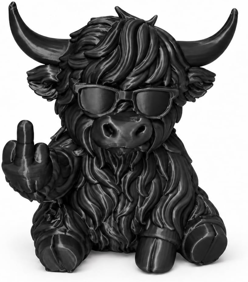 Rude Highland Cow Figurine