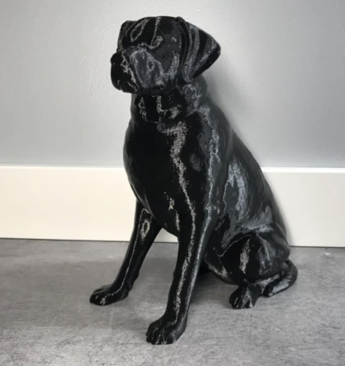 Male Labrador Statue - Sitting Dog Figurine