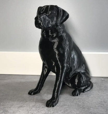 Male Labrador Statue - Sitting Dog Figurine