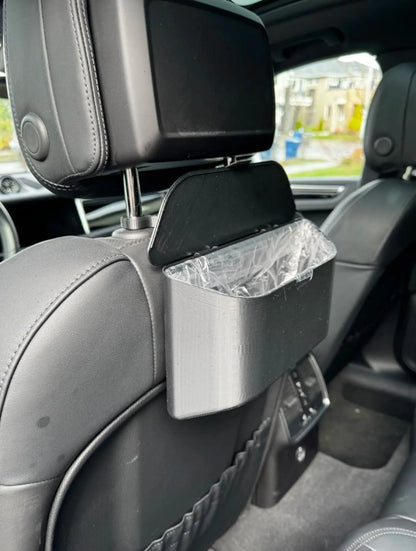Car Headrest Trash Can | Back Seat Garbage Bin with Lid