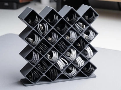 USB Cable Organizer - Diamond Lattice Cord Caddy
