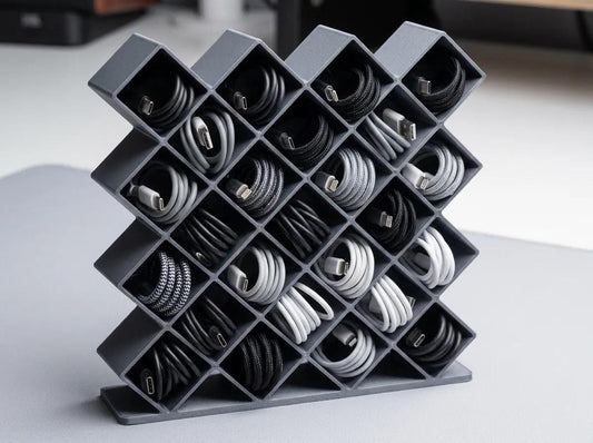 USB Cable Organizer - Diamond Lattice Cord Caddy