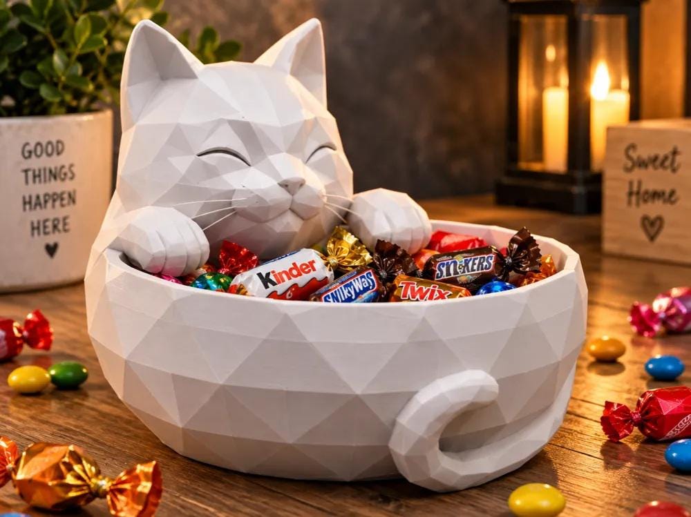 Cat Wrapped Candy Bowl