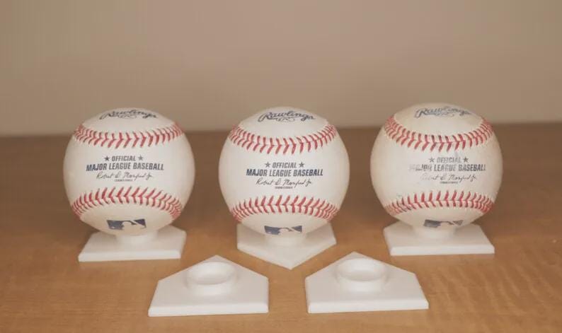 Home Plate Baseball Display Stand - Game Ball Holder