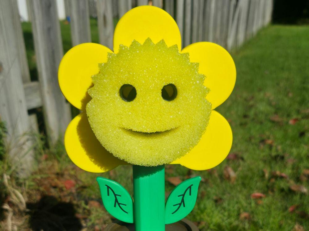 Sunflower Sponge Holder in Flower Pot
