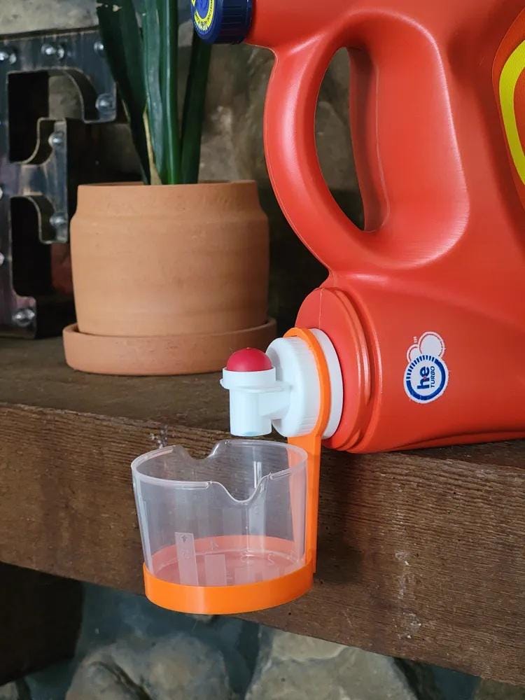 Laundry Detergent Cap Holder with Drip Tray