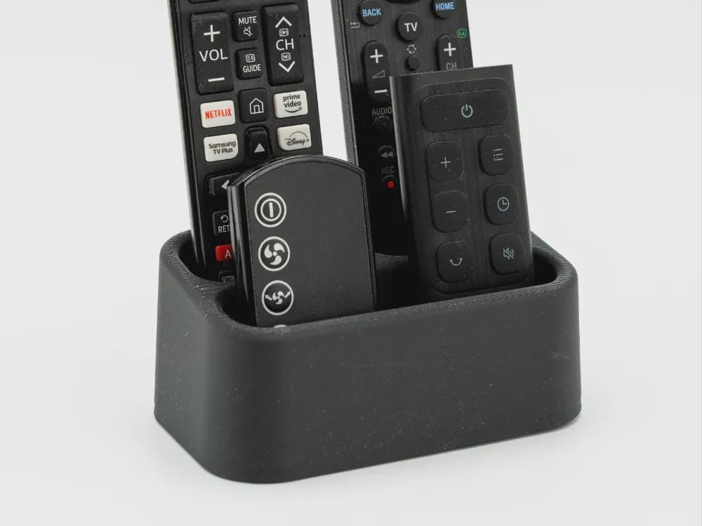 Remote Control Holder - Three-Compartment Caddy