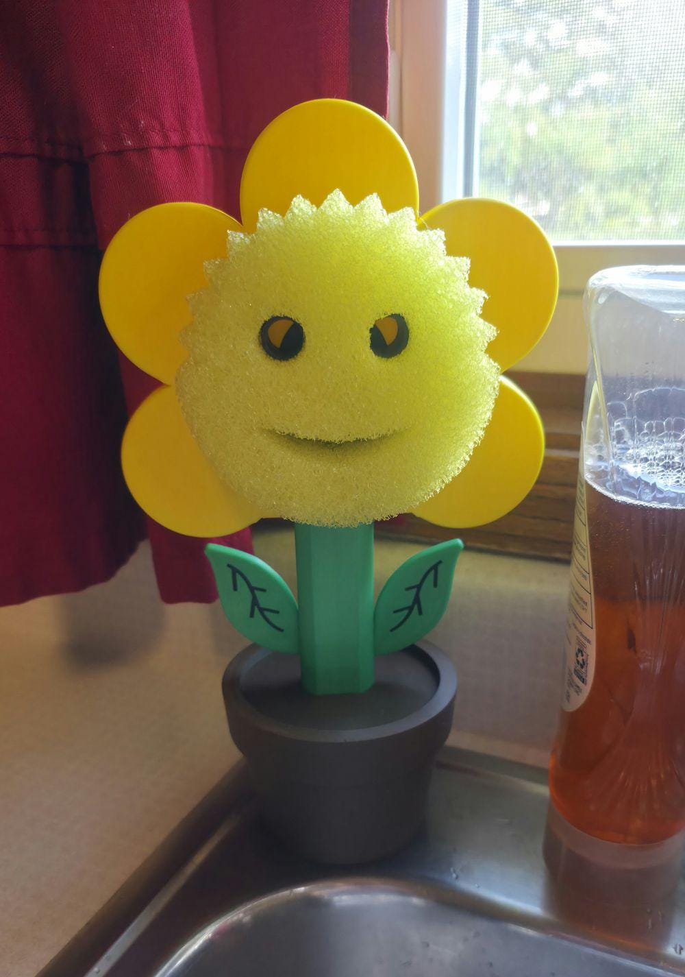 Sunflower Sponge Holder in Flower Pot