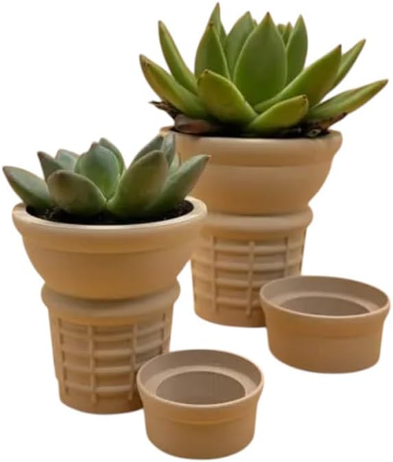 Ice Cream Cone Succulent Planter with Drainage Tray