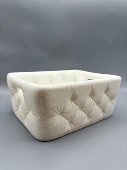 Modern Tufted Bathroom Storage Basket - Vanity Organizer