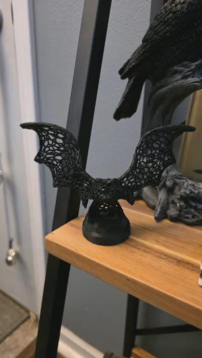 Voronoi Halloween Bat Statue
