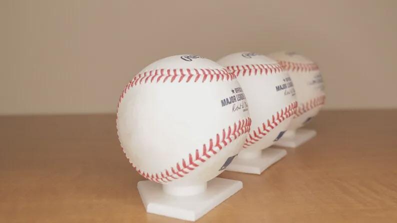 Home Plate Baseball Display Stand - Game Ball Holder