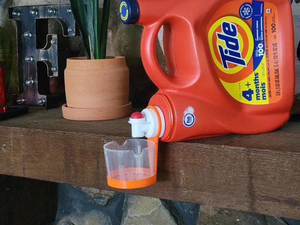Laundry Detergent Cap Holder with Drip Tray