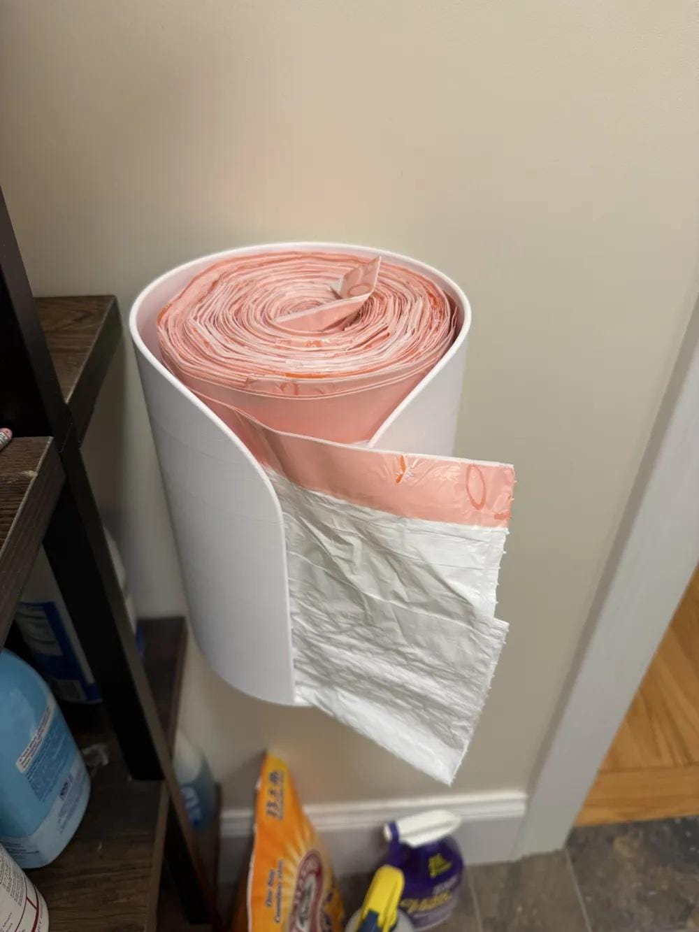 Wall-Mounted Large Roll Trash Bag Dispenser