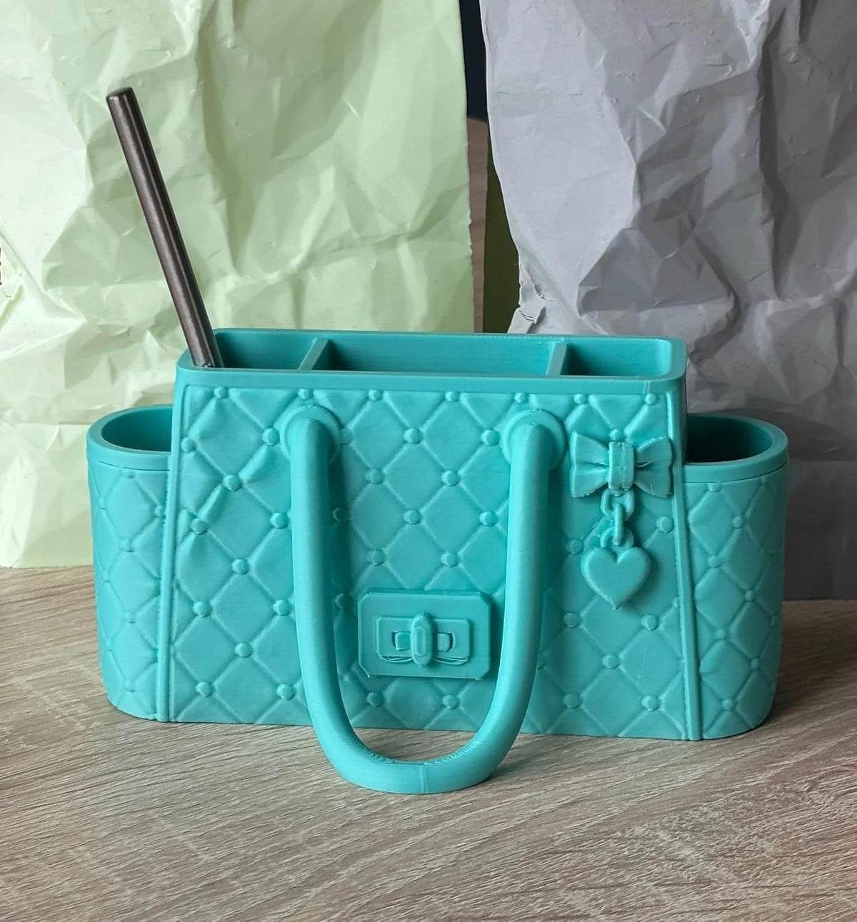 Quilted Handbag Desk Organizer