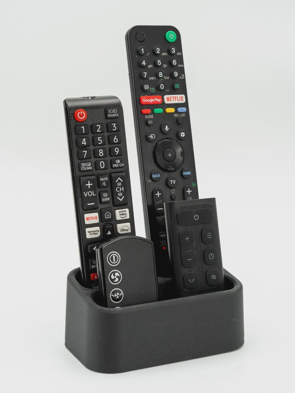Remote Control Holder - Three-Compartment Caddy