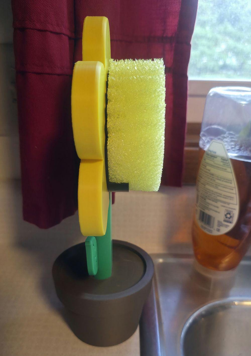Sunflower Sponge Holder in Flower Pot