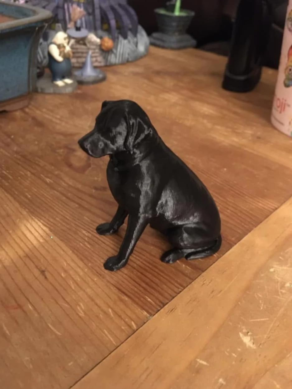 Male Labrador Statue - Sitting Dog Figurine