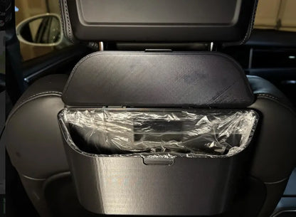 Car Headrest Trash Can | Back Seat Garbage Bin with Lid
