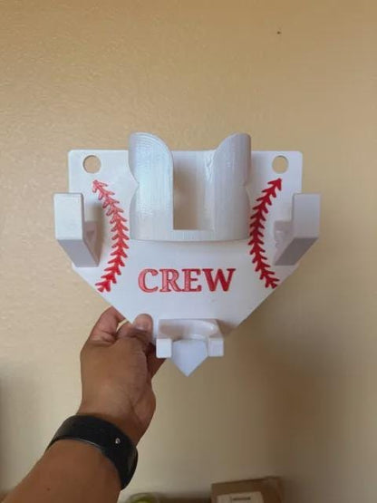 Personalized Baseball Dugout Organizer - Fence Gear Holder