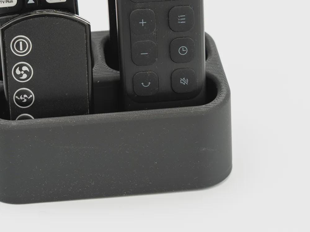 Remote Control Holder - Three-Compartment Caddy