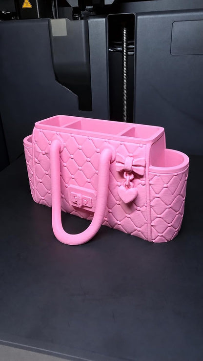 Quilted Handbag Desk Organizer