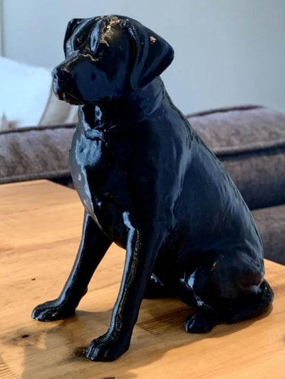 Male Labrador Statue - Sitting Dog Figurine