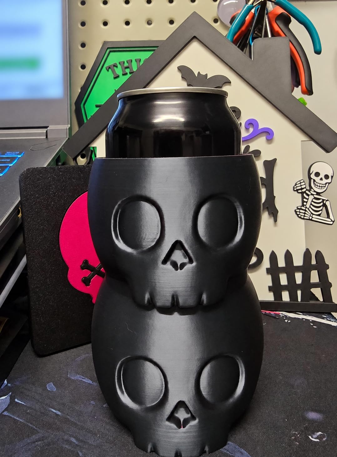 Stacked Skull Can Sleeve - 12 oz