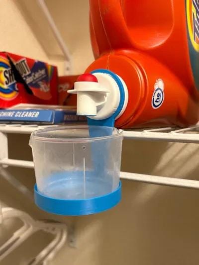 Laundry Detergent Cap Holder with Drip Tray