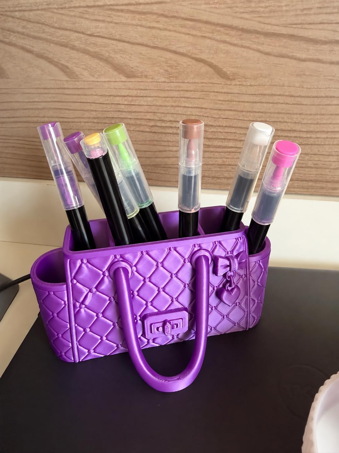 Quilted Handbag Desk Organizer
