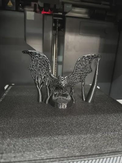 Voronoi Halloween Bat Statue