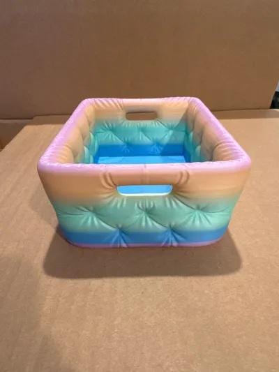 Modern Tufted Bathroom Storage Basket - Vanity Organizer