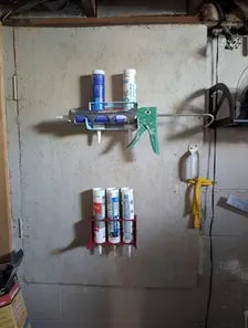 Caulking Gun & 3-Tube Wall Organizer - Pegboard Compatible