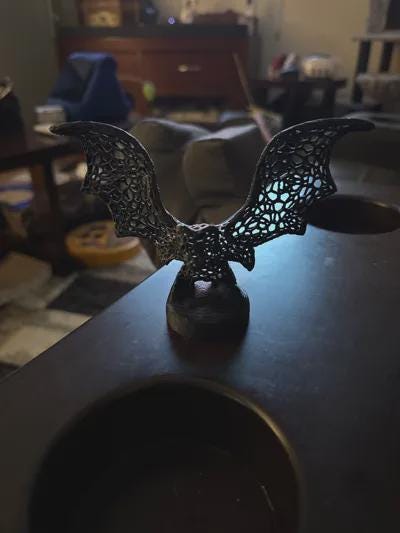 Voronoi Halloween Bat Statue