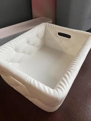 Modern Tufted Bathroom Storage Basket - Vanity Organizer