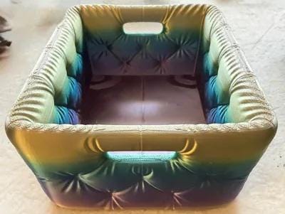 Modern Tufted Bathroom Storage Basket - Vanity Organizer